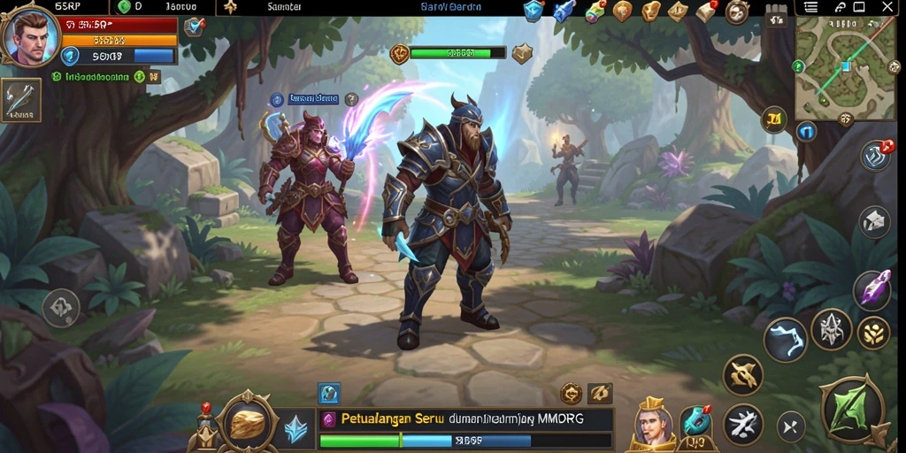 Gameplay mendebarkan di dalam dunia fantasi MMORPG 55RP.