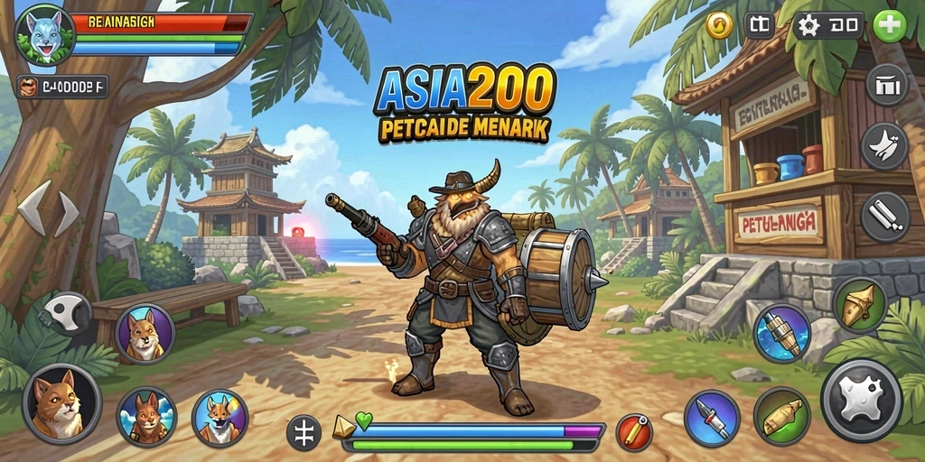 Tampilan gameplay ASIA200 yang penuh aksi dan grafis memikat.