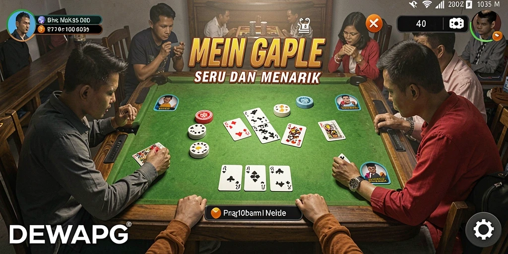 Tampilan permainan Gaple yang seru dan interaktif di DEWAPG.
