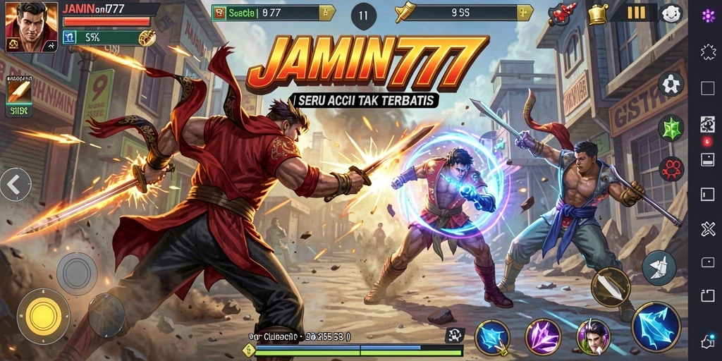 Gameplay mendebarkan dari JAMIN777 dengan karakter bertarung.