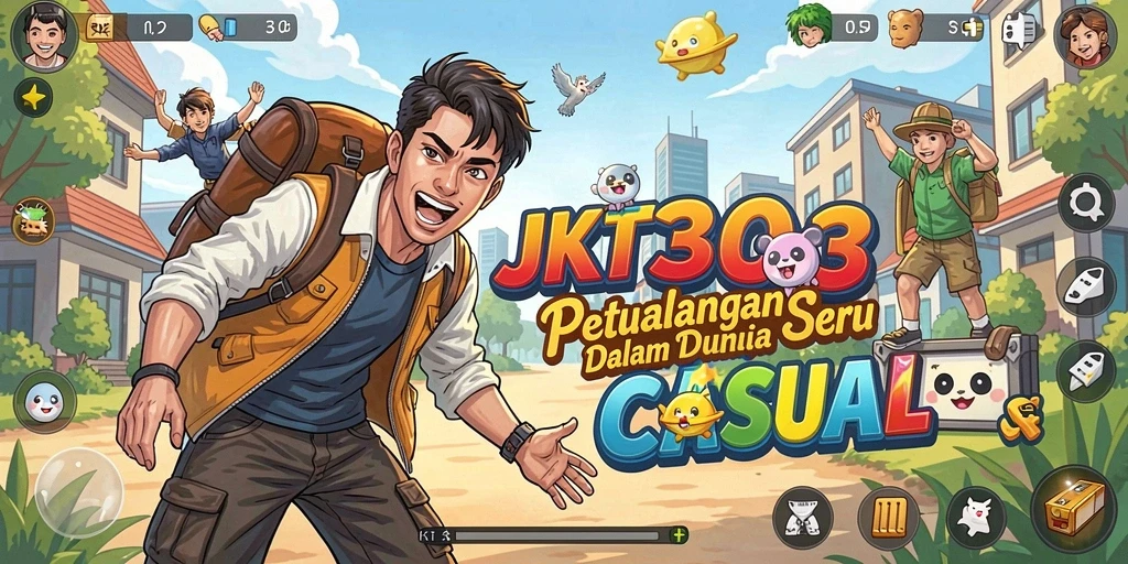 Tampilan gameplay seru JKT303 yang penuh warna.