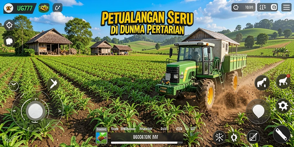Screenshot utama menunjukkan gameplay seru saat bertani di UG777.