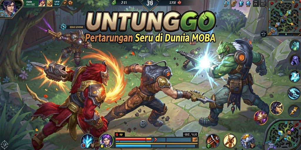 Tampilan gameplay UNTUNGGO yang menegangkan dan penuh strategi.