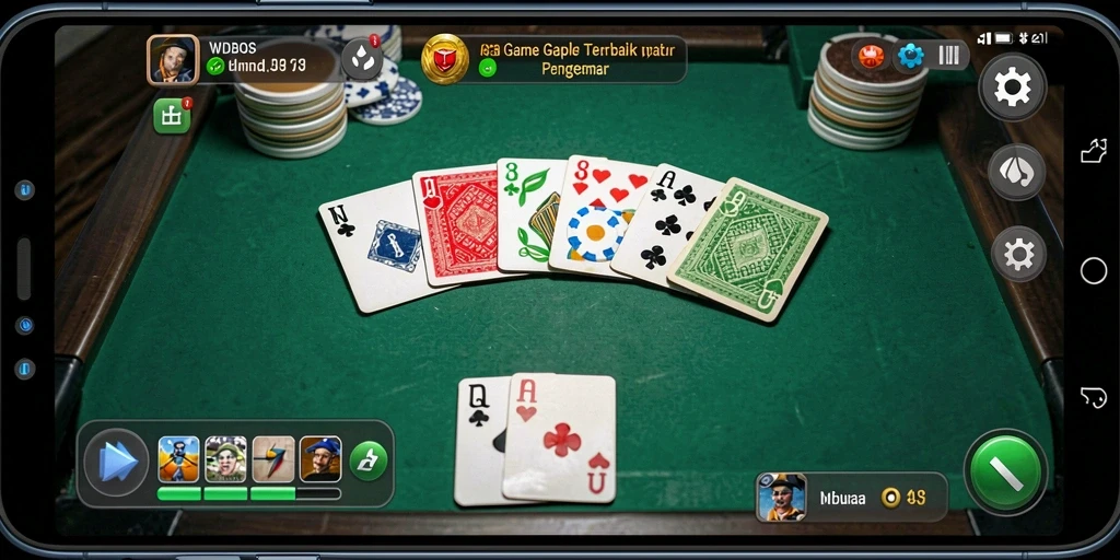 Tampilan gameplay Gaple yang seru dan interaktif di WDBOS.
