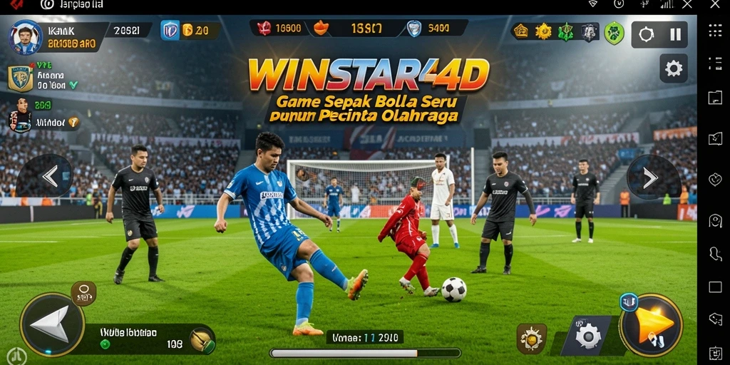 Tampilan gameplay seru di <strong>WINSTAR4D</strong>, tunjukkan skill sepak bola Anda.