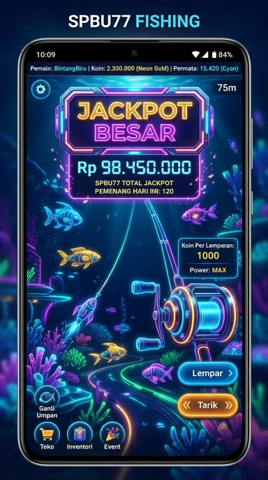 Tampilan utama aplikasi spbu77 yang menarik.